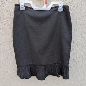 Larry Levine Skirt Womens 10 Gray Black Solid Trumpet Rear